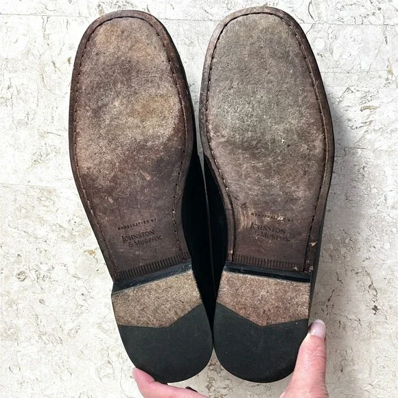 Johnston Murphy Shoes Mens 11 M Black Leather Loafers Tassels Office Date Night - Picture 12 of 12